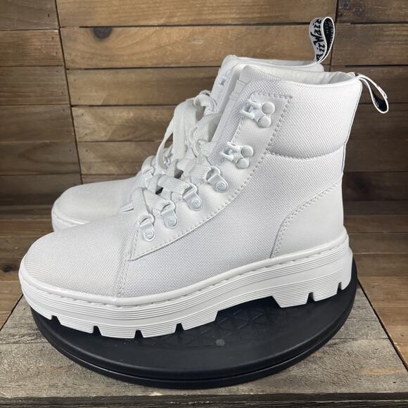 Dr. Martens Women's Size 7 Combs Poly Casual Lace Up Boot White Ajax - Picture 3 of 10